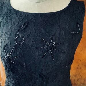 ALICE AND OLIVIA LACE BEADED DRESS SMALL BLACK